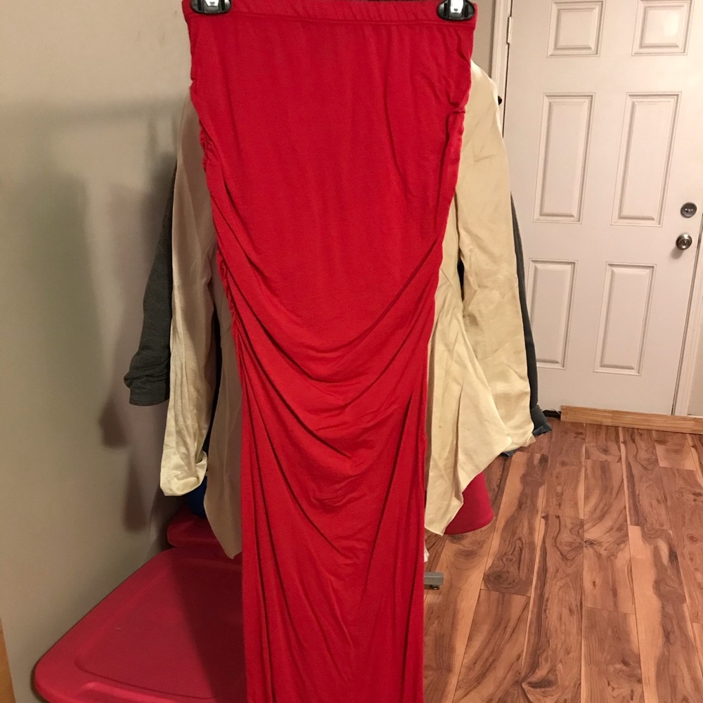 Red tube dress